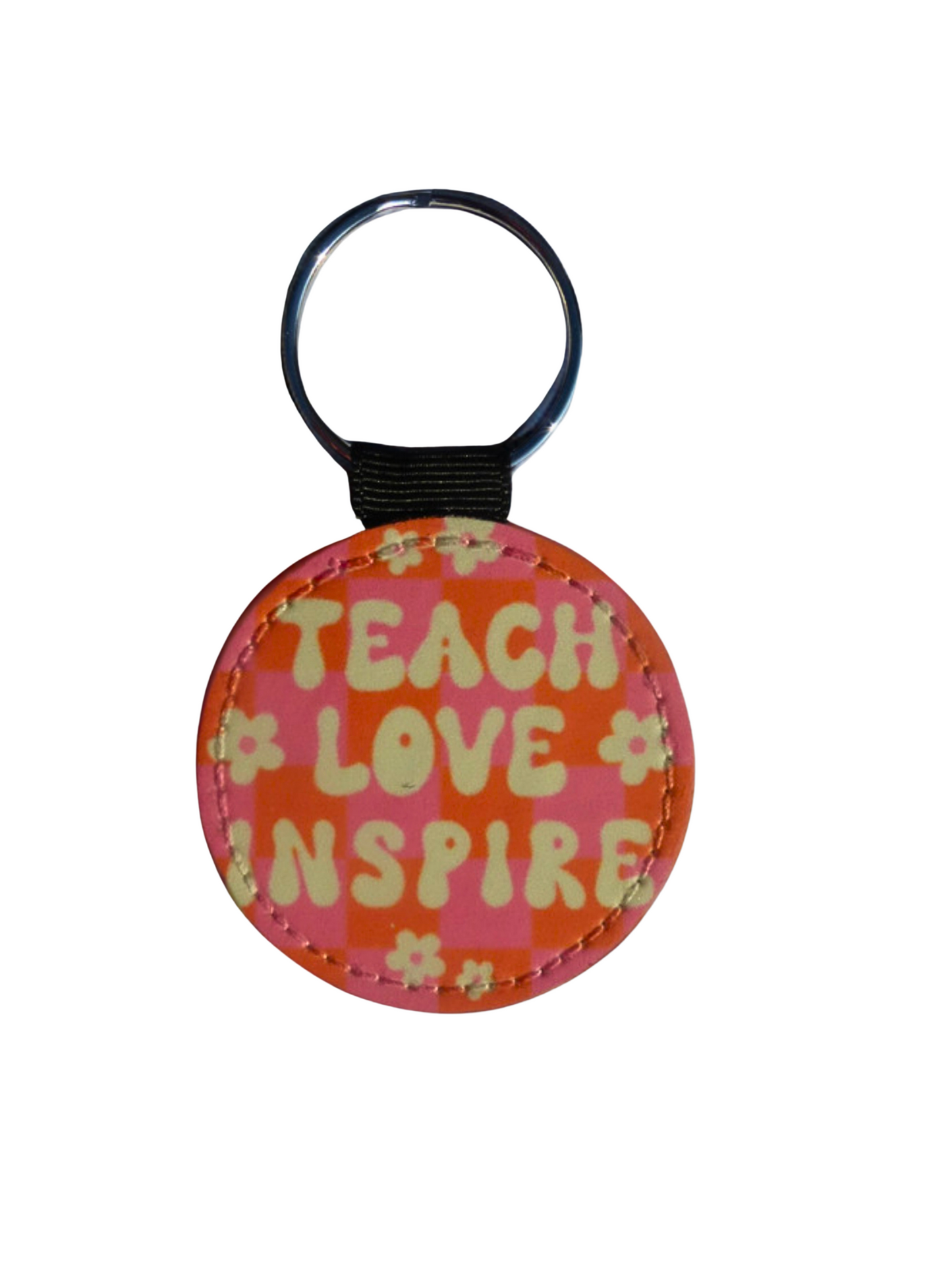 Teach Love Inspire Keychain: Retro Teacher Appreciation Gift